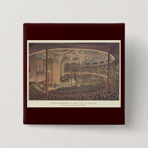 Badge Carré 5 Cm Musique Vintage, Jenny Lind, Chanteuse d'Opéra Sué