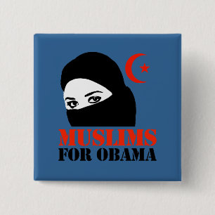 Badge Carré 5 Cm Musulmans pour Obama