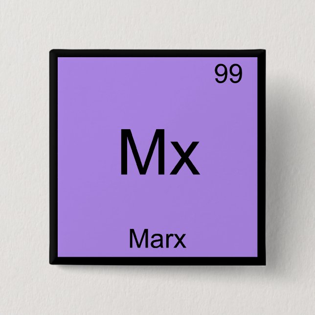 Badge Carré 5 Cm Mx - Marx Funny Élément Symbole de chimie T-Shirt (Devant)