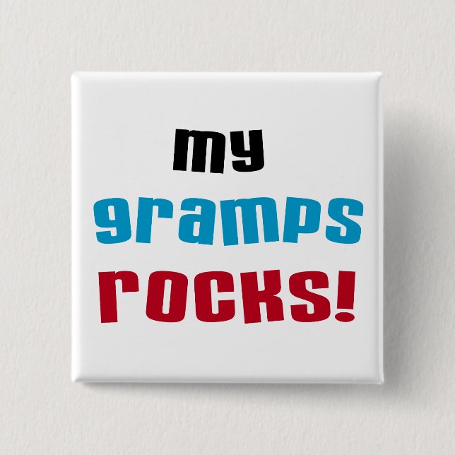 Badge Carré 5 Cm My Gramps Rocks T-shirts et cadeaux (Devant)