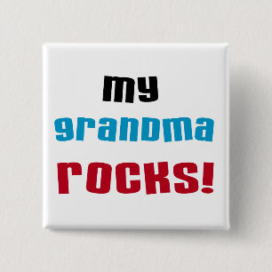 Badge Carré 5 Cm My Grandma Rocks T-shirts et cadeaux