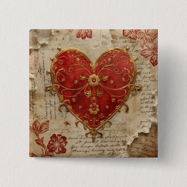 Badge Carré 5 Cm My Heart  (Devant)