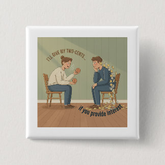 Badge Carré 5 Cm My Two Cents Button