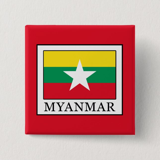 Badge Carré 5 Cm Myanmar (Devant)