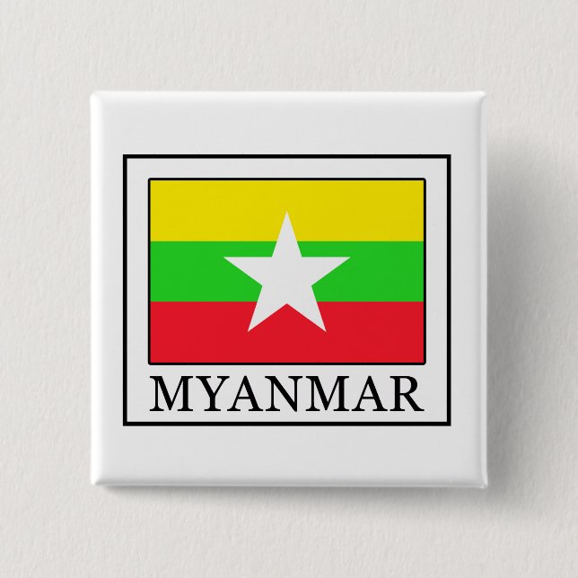 Badge Carré 5 Cm Myanmar (Devant)