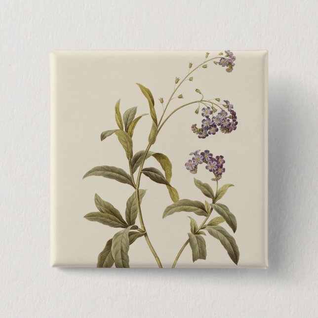 Badge Carré 5 Cm Myosotis (Devant)