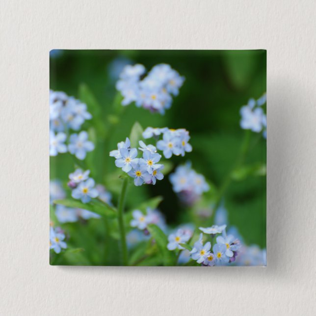 Badge Carré 5 Cm Myosotis des marais (Devant)