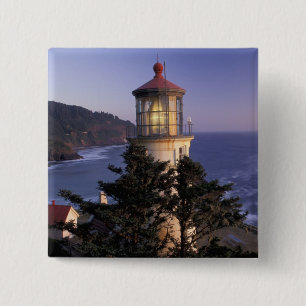Badge Carré 5 Cm NA, États-Unis, Oregon, Heceta Head Lighthouse,