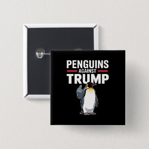 Badge Carré 5 Cm Nageoires de pingouin levées résistent aux pingoui