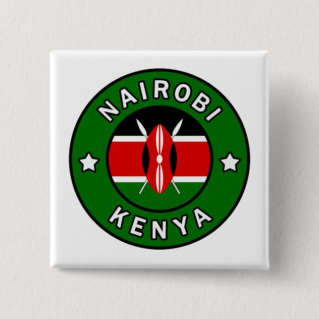 Badge Carré 5 Cm Nairobi Kenya (Devant)