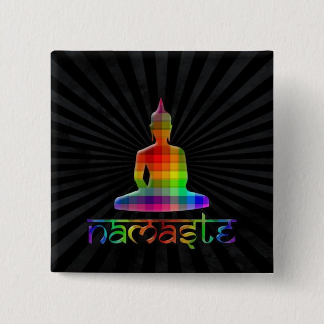 Badge Carré 5 Cm namaste (Devant)