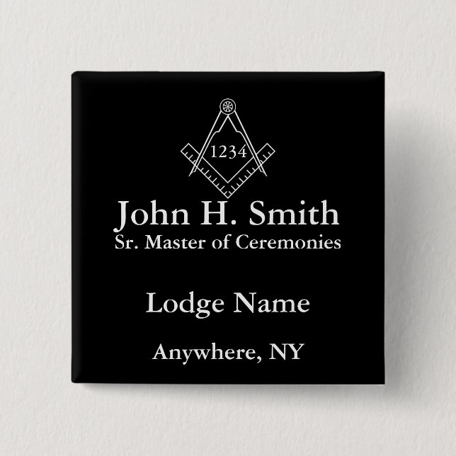 Badge Carré 5 Cm Nametag maçonnique (Devant)