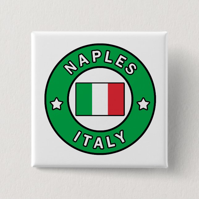 Badge Carré 5 Cm Naples Italie (Devant)