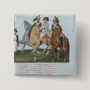Badge Carré 5 Cm Napoleon Bonaparte et la sentinelle de Varsovian
