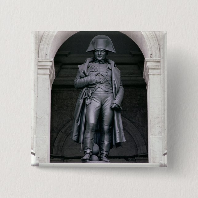 Badge Carré 5 Cm Napoléon I (1769-1821) dans un manteau d'hiver, (Devant)