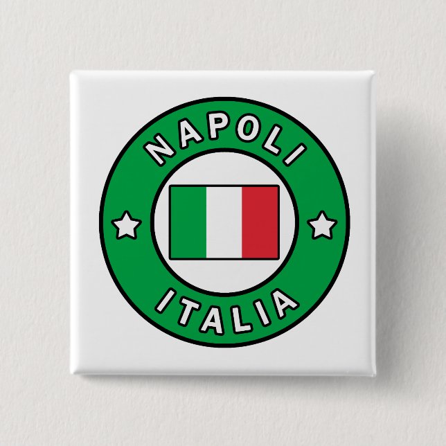 Badge Carré 5 Cm Napoli Italia (Devant)
