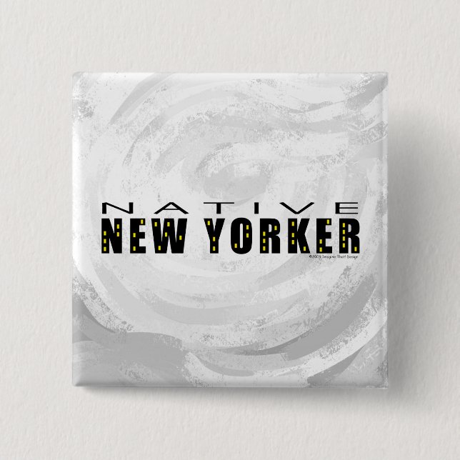 Badge Carré 5 Cm Natif New Yorkais noir (Devant)