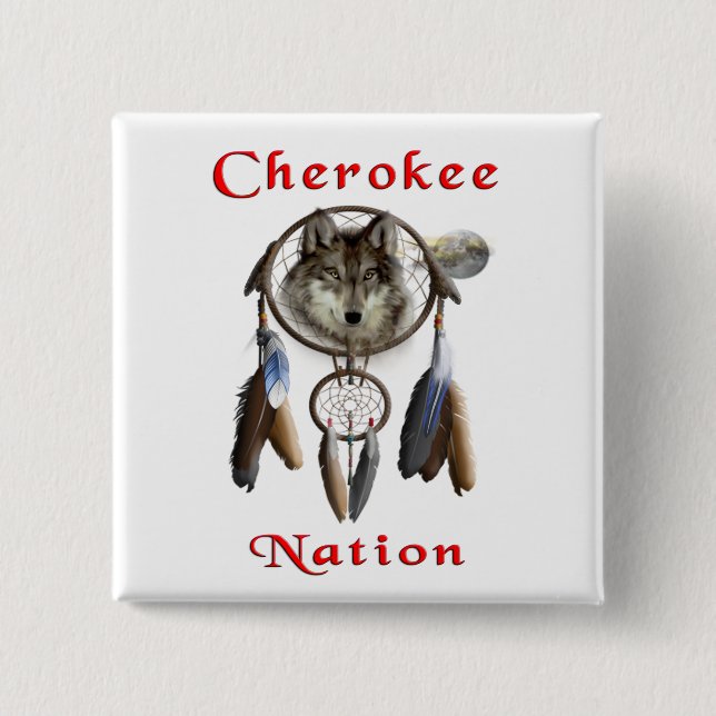 Badge Carré 5 Cm Nation Cherokee (Devant)