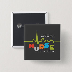 Badge Carré 5 Cm National Nurse Practitioner Week Awesome