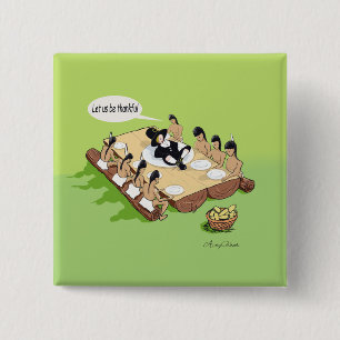 Badge Carré 5 Cm Native American Thanksgiving