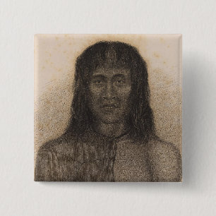 Badge Carré 5 Cm Native, Terra del Fuego, Argentine et Chili