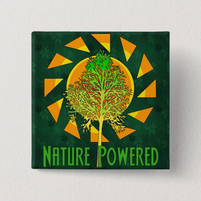 Badge Carré 5 Cm Nature propulsée (Devant)