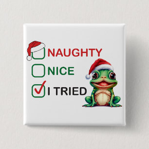 Badge Carré 5 Cm Naughty ou Nice
