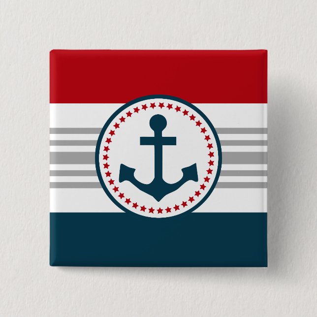 Badge Carré 5 Cm Nautical design (Devant)
