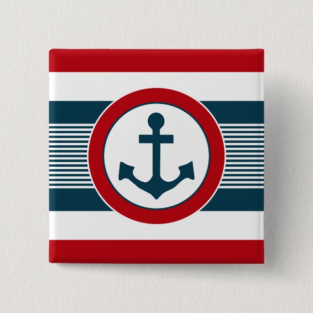 Badge Carré 5 Cm Nautical design (Devant)