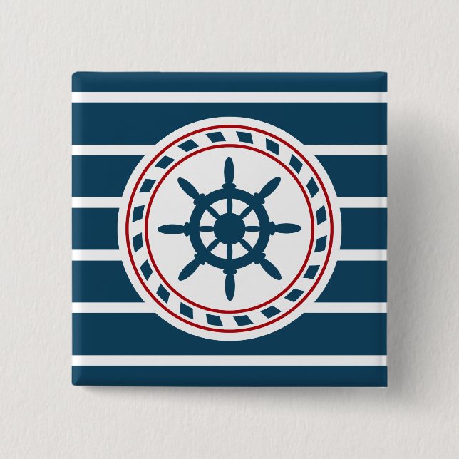 Badge Carré 5 Cm Nautical design (Devant)