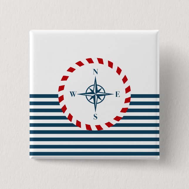 Badge Carré 5 Cm Nautical design (Devant)