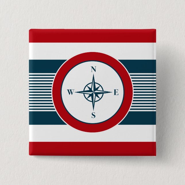 Badge Carré 5 Cm Nautical design (Devant)