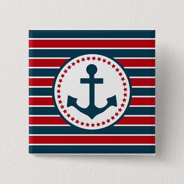 Badge Carré 5 Cm Nautical design (Devant)
