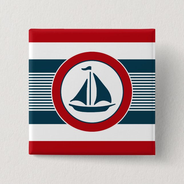 Badge Carré 5 Cm Nautical design (Devant)