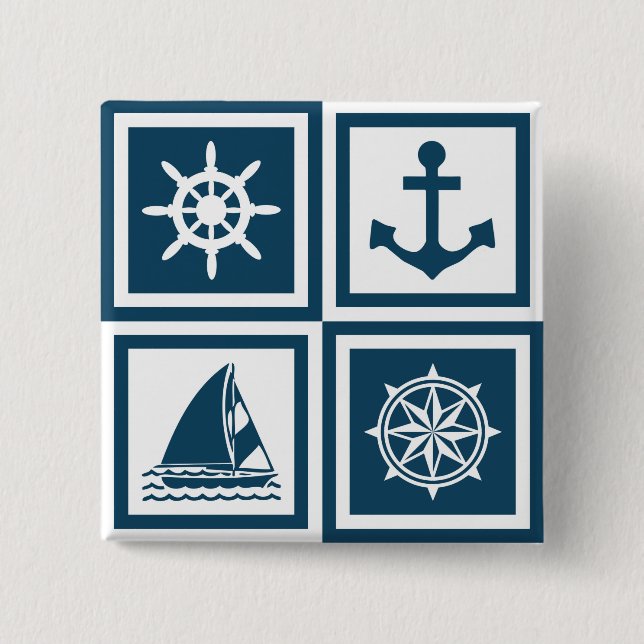 Badge Carré 5 Cm Nautical themed design (Devant)