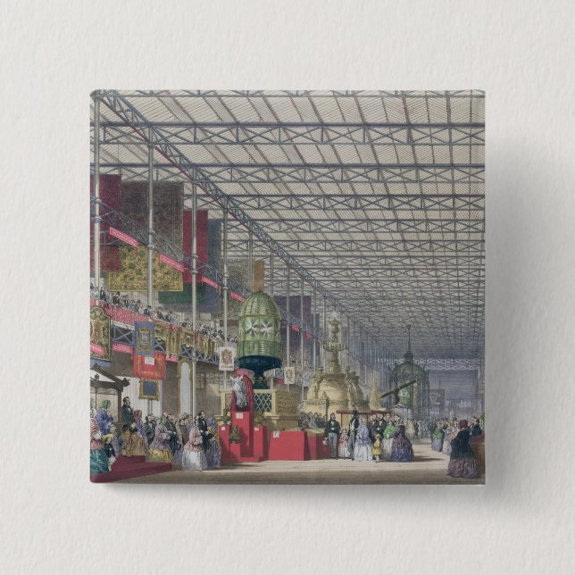 Badge Carré 5 Cm Nave britannique de la grande exposition, 1851 (Co (Devant)