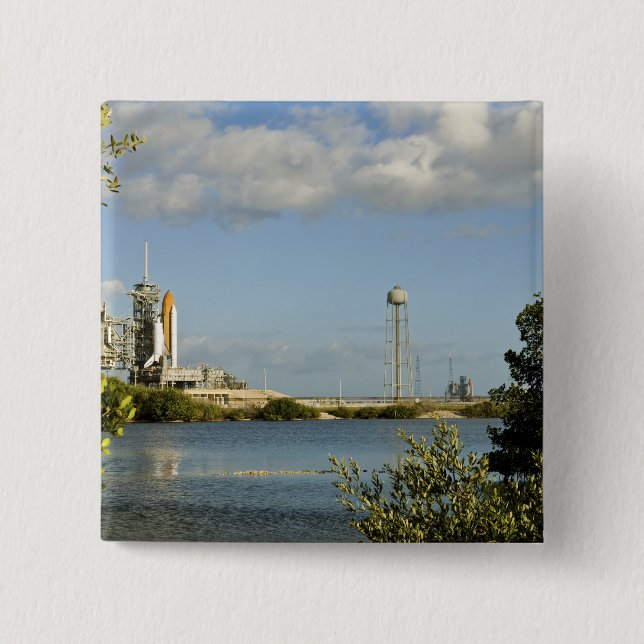 Badge Carré 5 Cm Navette spatiale Atlantis et Endeavour (Devant)