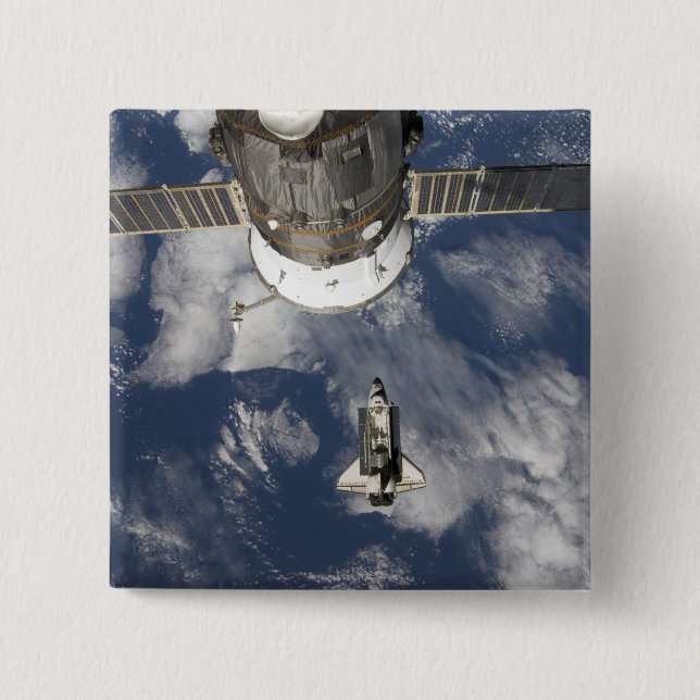Badge Carré 5 Cm Navette spatiale Endeavour 8 (Devant)