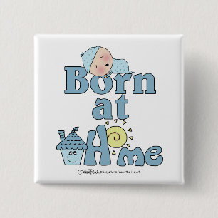 Badge Carré 5 Cm Né À La Maison Bébé Dormir Garçon