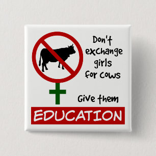 Badge Carré 5 Cm Ne pas échanger des filles contre des vaches, leur