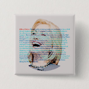 Badge Carré 5 Cm Ne soyez pas dupé par Hillary