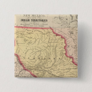 Badge Carré 5 Cm Nebraska, Kansas, Nouveau-Mexique