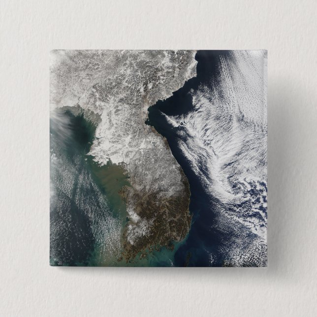 Badge Carré 5 Cm Neige en Corée (Devant)