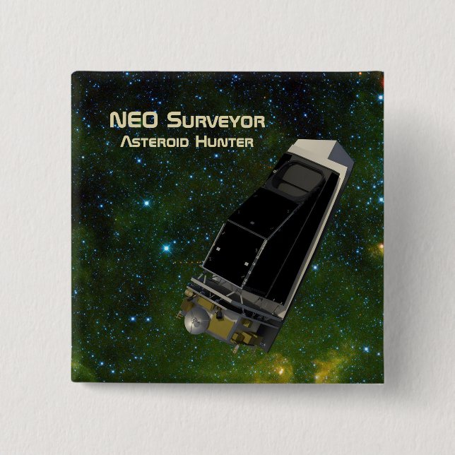 Badge Carré 5 Cm NEO Surveyor Asteroid Hunter (Devant)