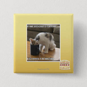 Badge Carré 5 Cm N'est pas dépendant à la caféine