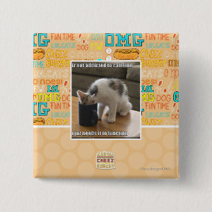 Badge Carré 5 Cm N'est pas dépendant à la caféine