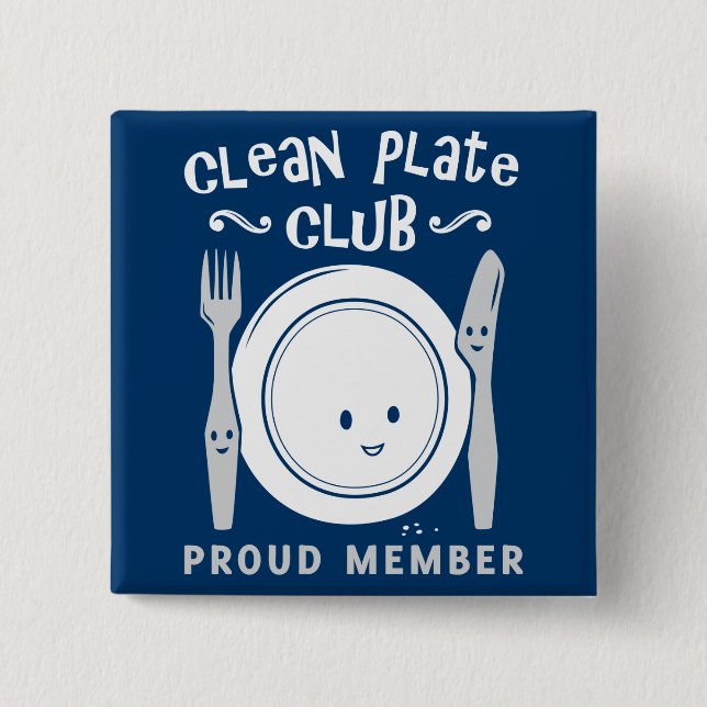 Badge Carré 5 Cm Nettoyez le club de plat (Devant)