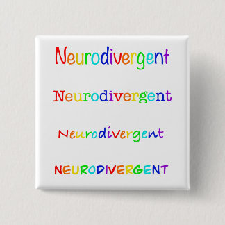Badge Carré 5 Cm Neurodivergent | Acceptation de l'autisme
