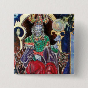 Badge Carré 5 Cm NEUROMANCER, bleu rouge