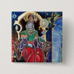 Badge Carré 5 Cm NEUROMANCER, bleu rouge